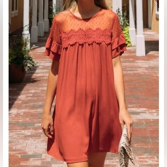 francescas orange dress Francescas collections Dress Orange size
